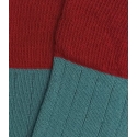 Turquoise and Burgundy Ribbed Knee High Socks