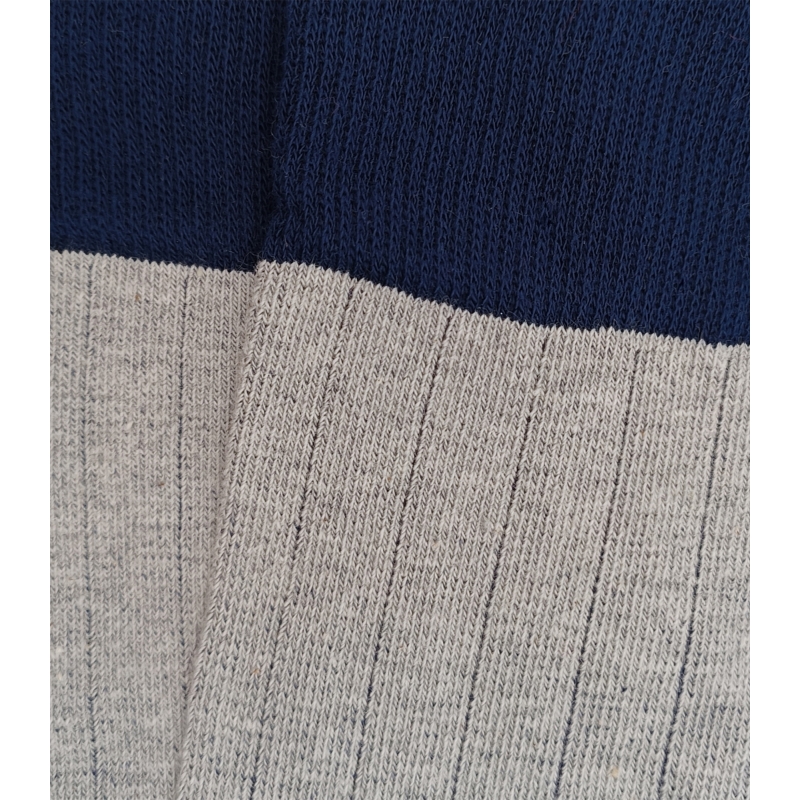 Calcetines Canalé Gris Y Azul Marino
