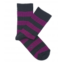 Grey and Purple Striped Socks