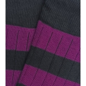 Grey and Purple Striped Socks