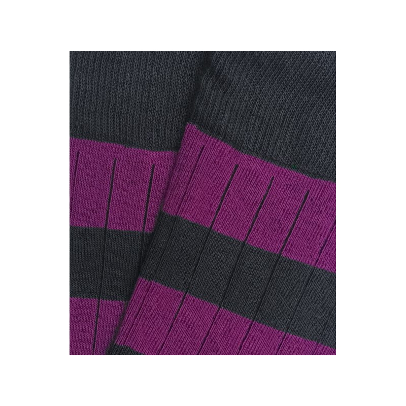 Grey and Purple Striped Socks