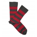 Grey and Red Striped Socks