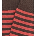 Brown and Coral Striped Socks