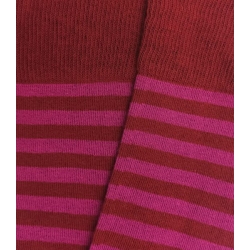 Burgundy and Strawberry Striped Socks
