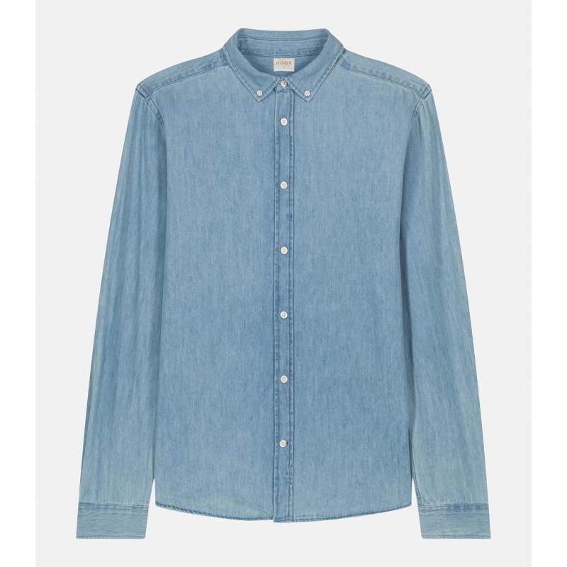 camisa vaquera para hombre azul lavado