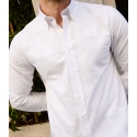 Camisa Oxford Blanca Cuello Botones