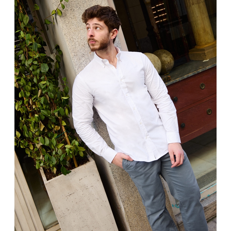 White Button-Down Oxford Shirt