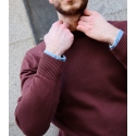 Burgundy Cotton Crewneck Sweater