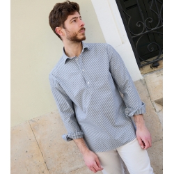 Organic Cotton Striped Popover Shirt