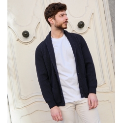 Blue Shawl Collar Jacket