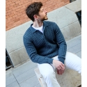 Hostess Cotton Cable Knit Polo Sweater