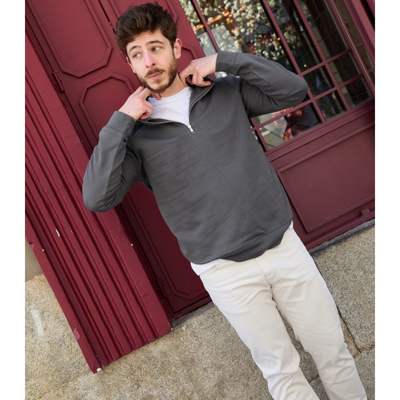 Mist Zipper Organic Cotton Sweatshirt