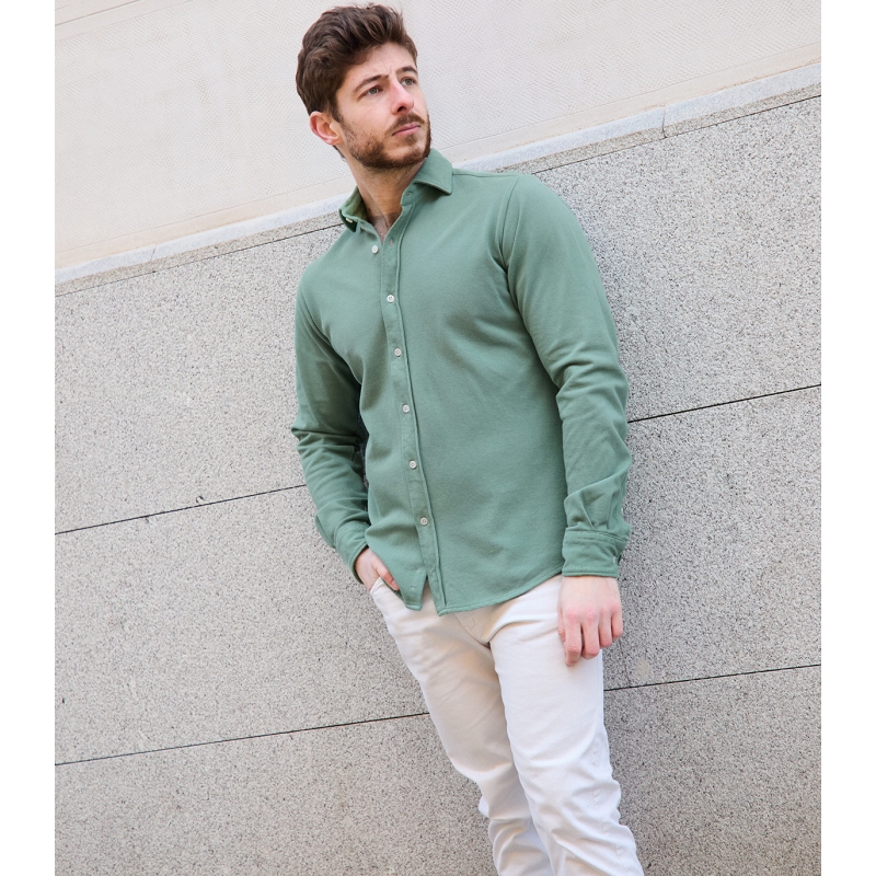 Bamboo Green Pique Shirt