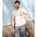 polo para hombre manga corta pique beige