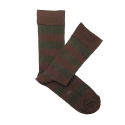 Green and Brown Striped Ribbed Socks