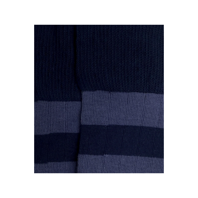 Blue Striped Ribbed Knee High Socks