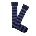 Blue Striped Ribbed Knee High Socks