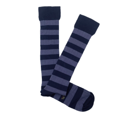 Calcetines Altos Canalé Rayas Azules