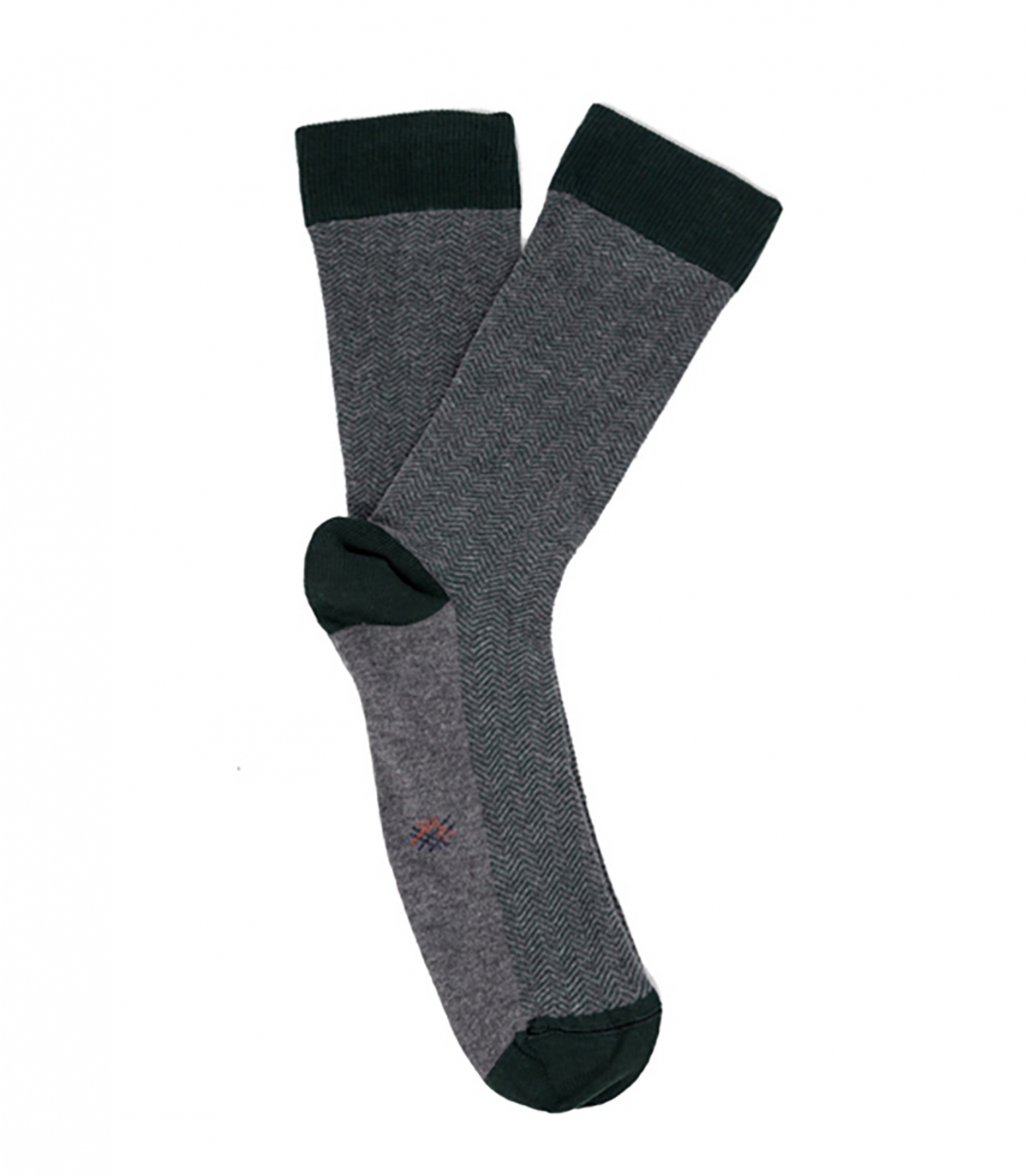 Gray and Green Herringbone Socks
