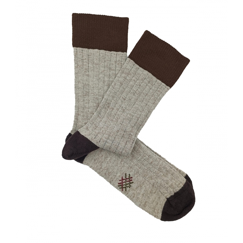 Calcetines Lana Beige Y Marrón - HOOK