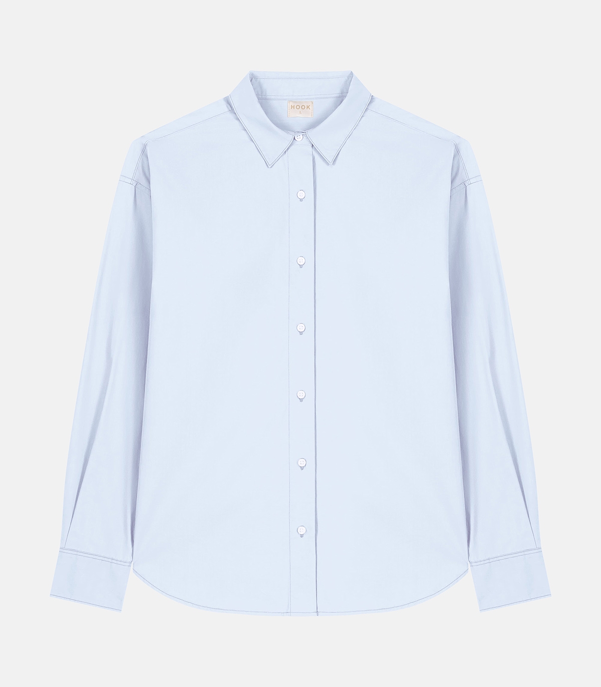 Camisa Azul Popelín Algodón Orgánico HOOK