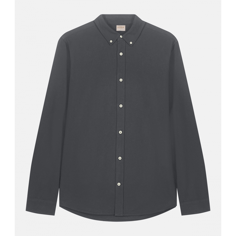 Camisa Oxford Lavado Antracita Algodón Orgánico