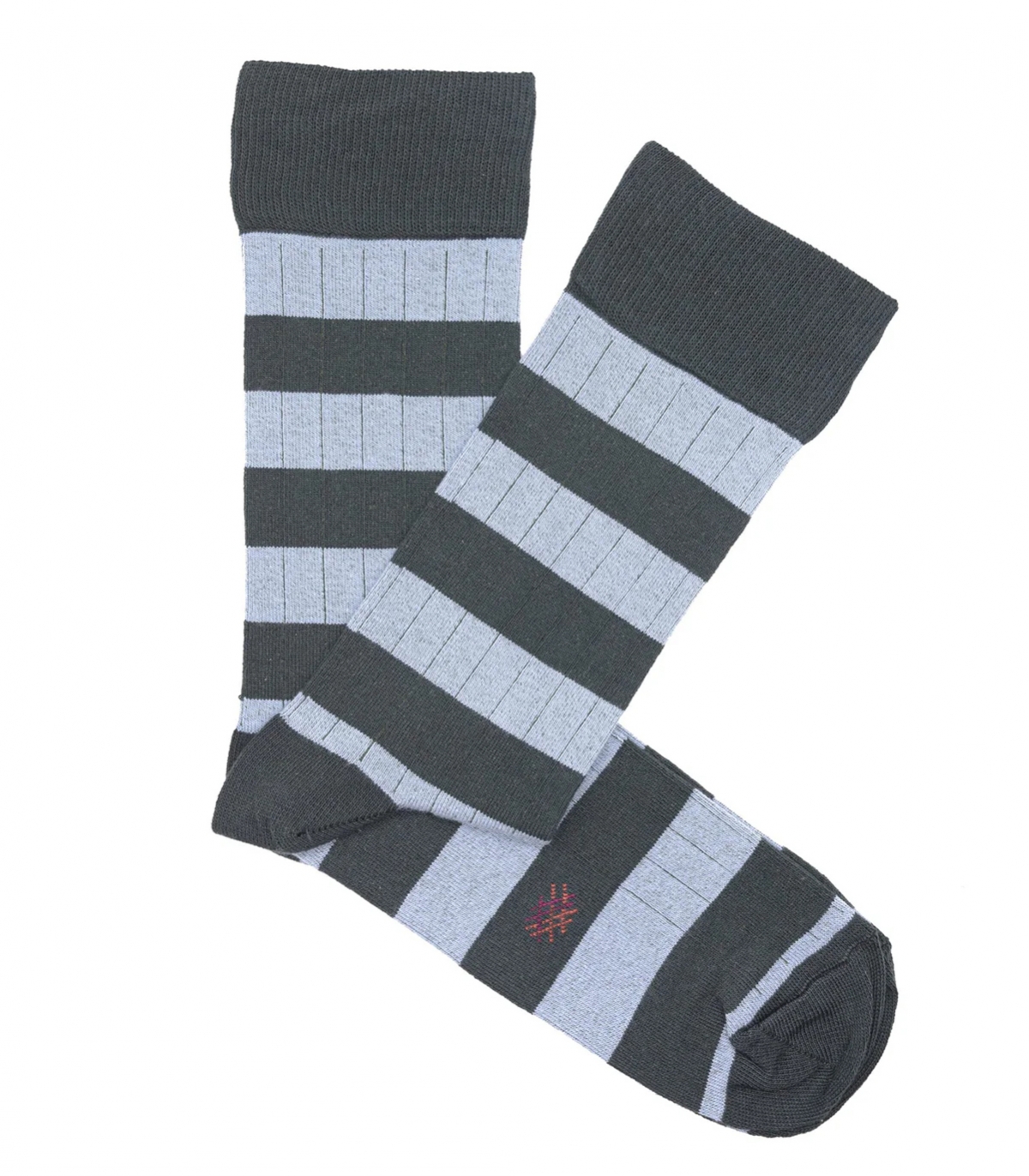 Calcetines Canalé Rayas Verde Y Azul Claro