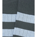 Green and Light Blue Striped Ribbed Socks