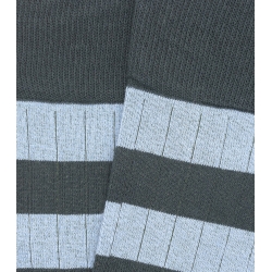 Green and Light Blue Striped Ribbed Socks
