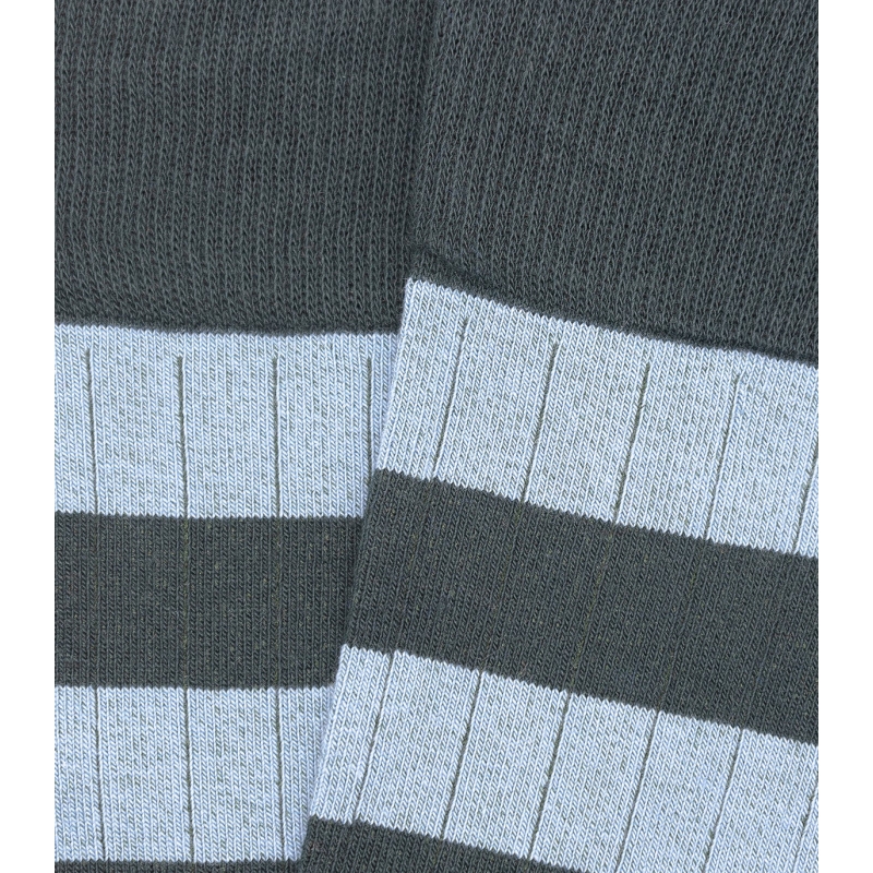 Green and Light Blue Striped Ribbed Socks