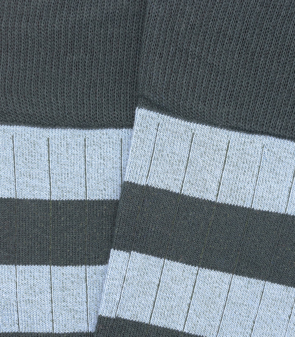 Calcetines Canalé Rayas Verde Y Azul Claro