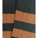 Green and Mustard Striped Ribbed Socks