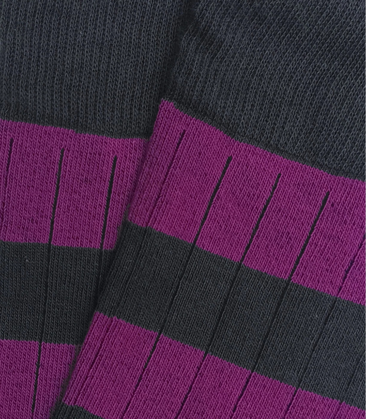 Calcetines Canalé Rayas Gris Y Púrpura