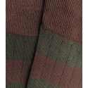 Brown and Green Striped Ribbed Socks