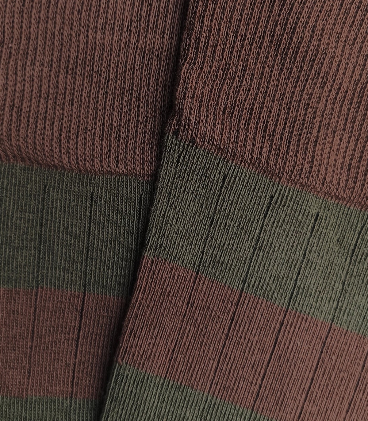 Calcetines Canalé Rayas Marrón Y Verde