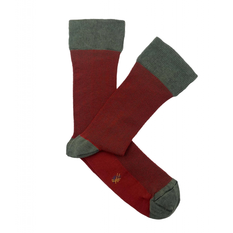 Calcetines Espiga Caldera Y Verde