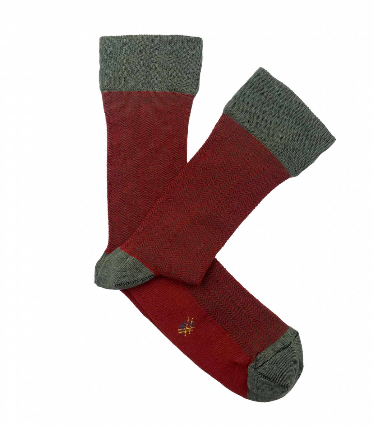 Calcetines Espiga Caldera Y Verde