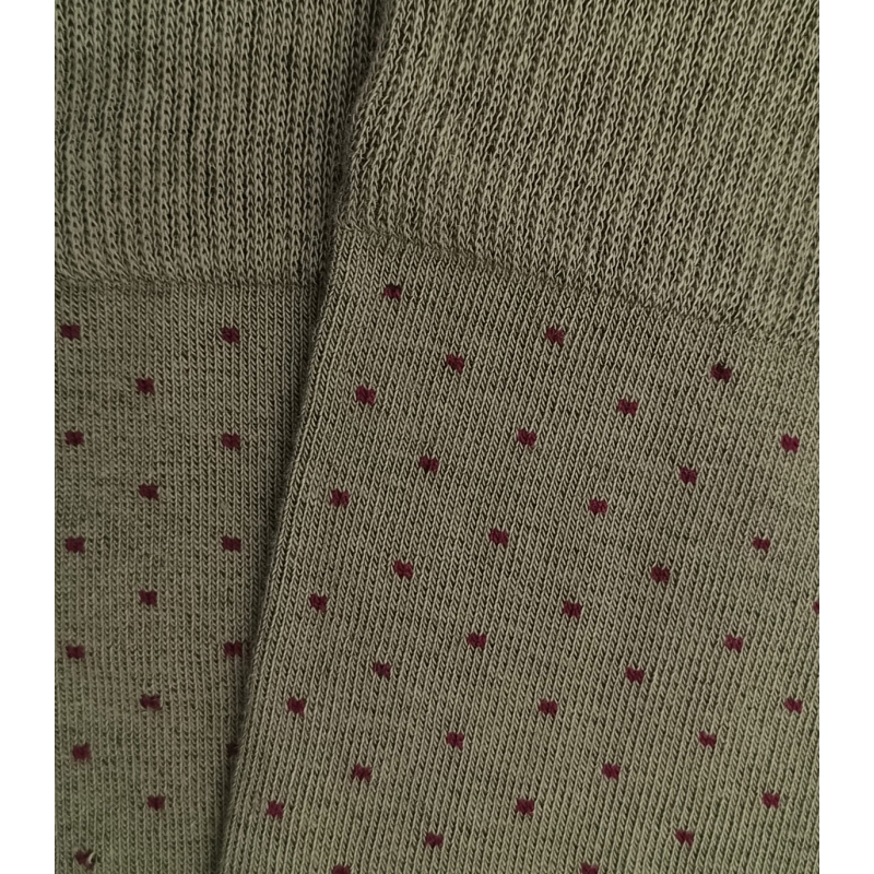 Green and Burgundy Polka Dot Socks