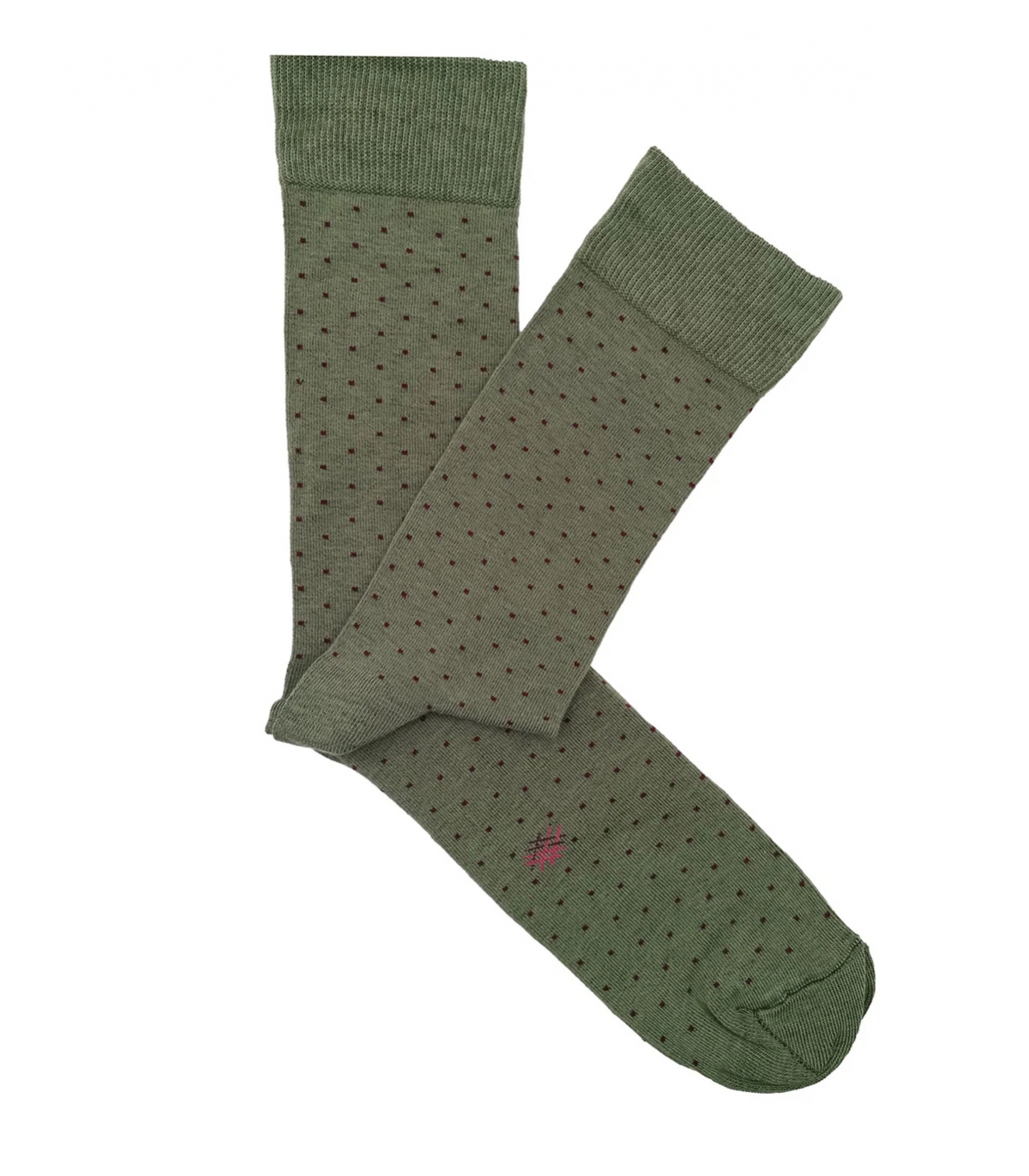 Calcetines Topitos Verde Y Burdeos