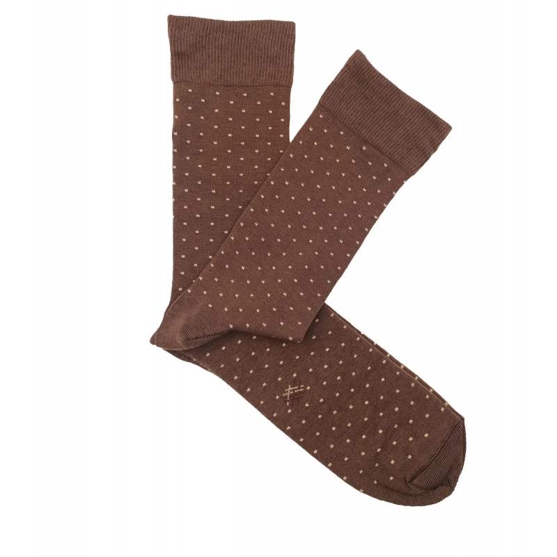Brown and Beige Polka Dot Socks