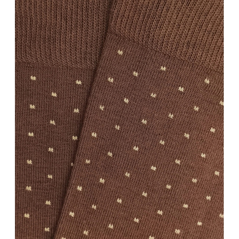Brown and Beige Polka Dot Socks