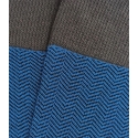Gray and Royal Blue Herringbone Knee High Socks
