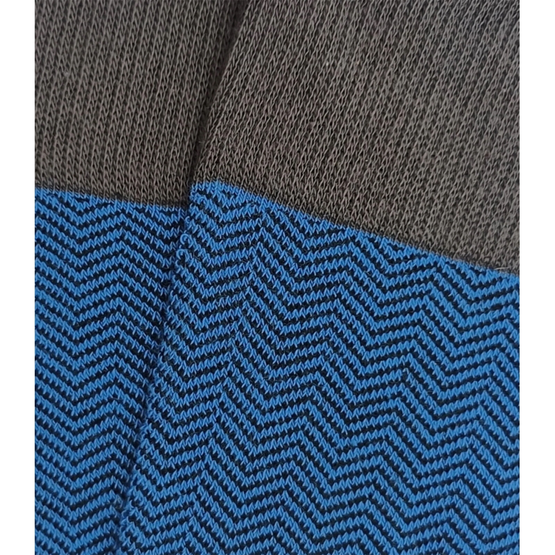 Calcetines Altos Espiga Gris Y Azulón