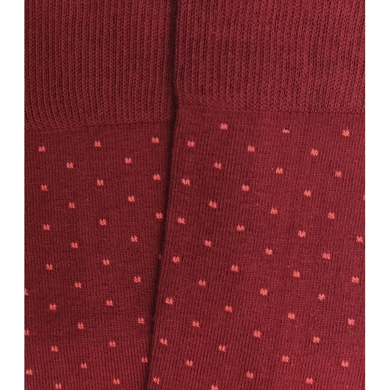 Burgundy and Scarlet Polka Dot Knee High Socks