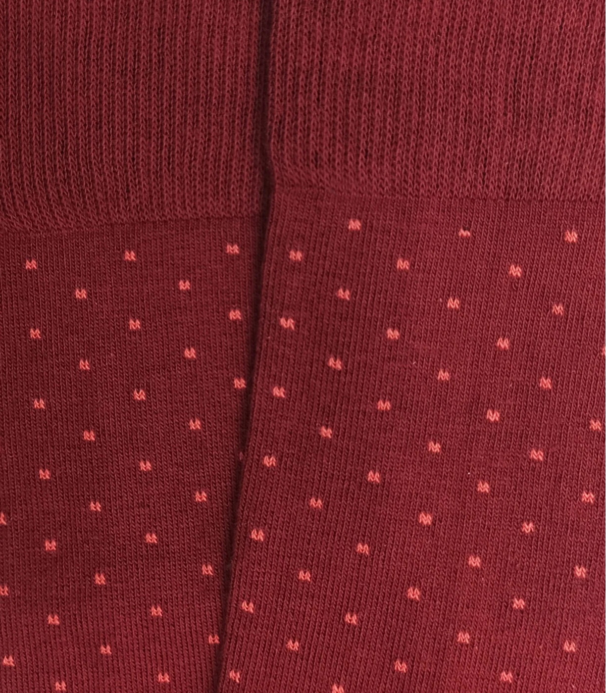 Calcetines Altos Topitos Burdeos Y Escarlata