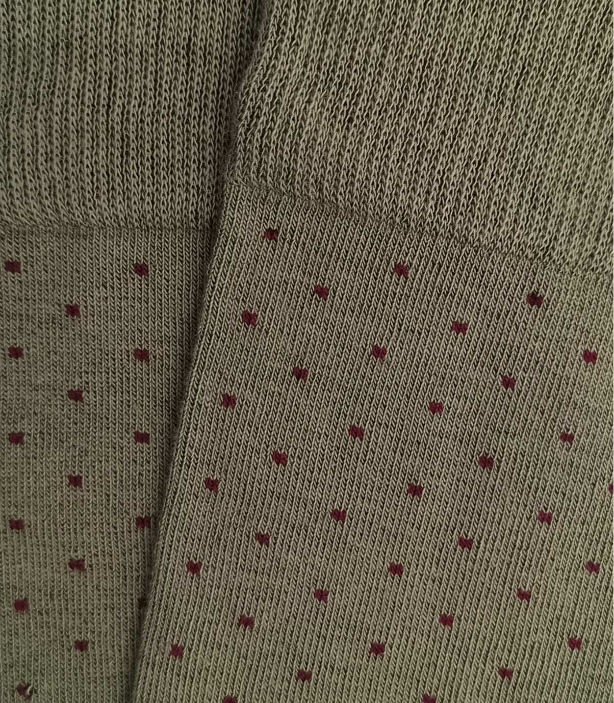 Calcetines Altos Topitos Verde Y Burdeos