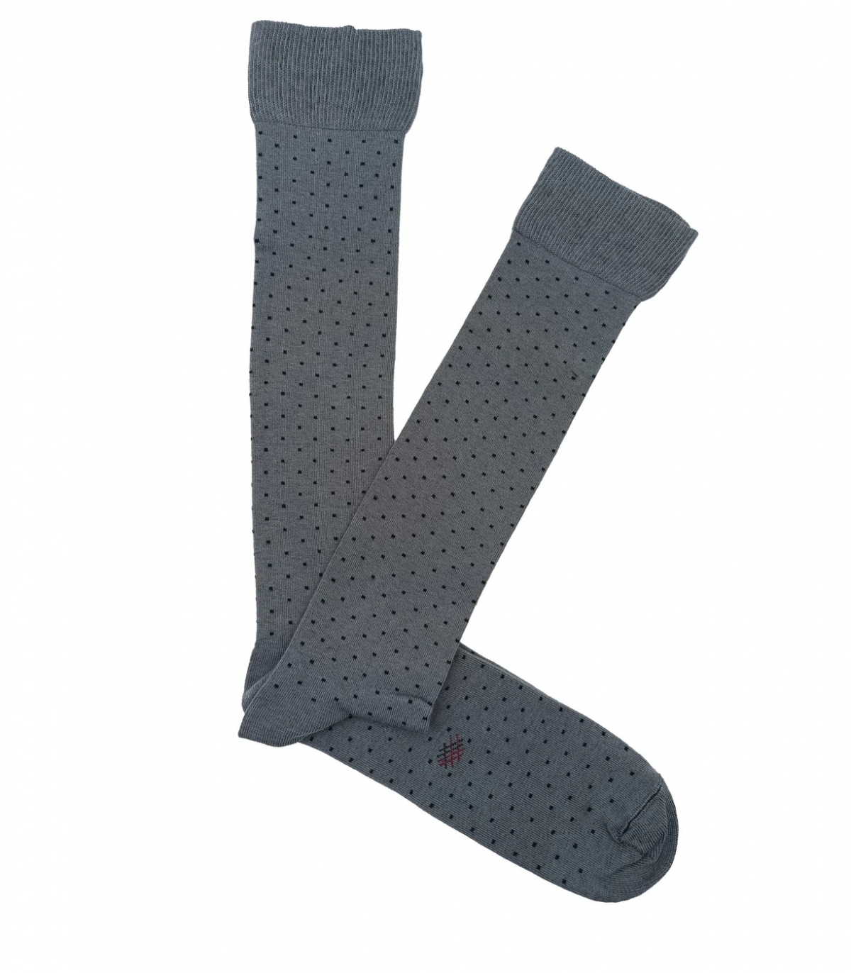 Calcetines Altos Topitos Gris Y Negro