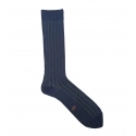 Navy and Green Ribbed Knee High Socks