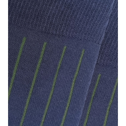 Navy and Green Ribbed Knee High Socks
