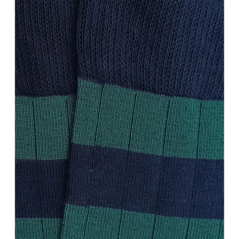 Calcetines Altos Canalé Rayas Azules Y Verdes